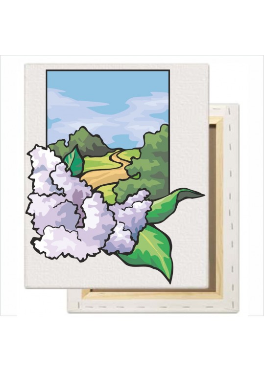 Όμορφο τοπίο με λουλούδια και  απαλά χρώματα