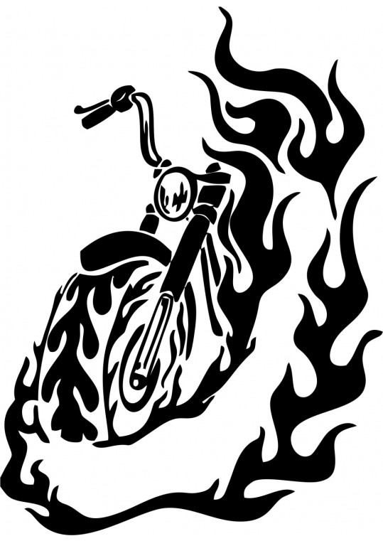 Αυτοκολλητο τοιχου Φλεγομενη Μοτοσυκλετα