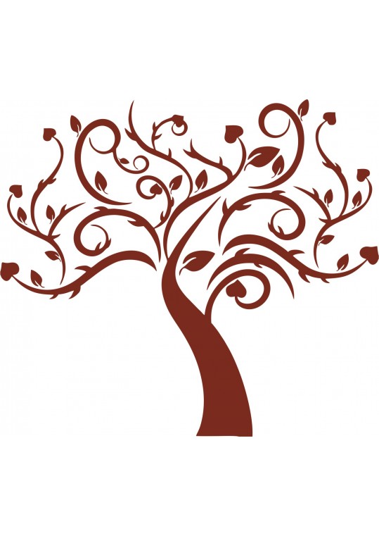 Αυτοκολλητο τοιχου δεντρο με καρδιες