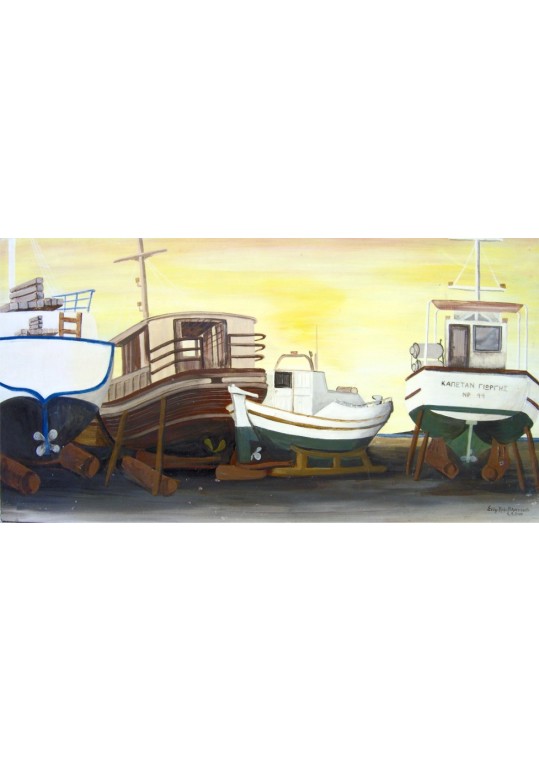 καραβια Αντίγραφο τυπωμένο σε καμβά