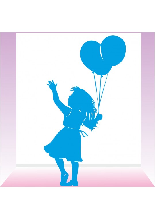 a girl with balloons